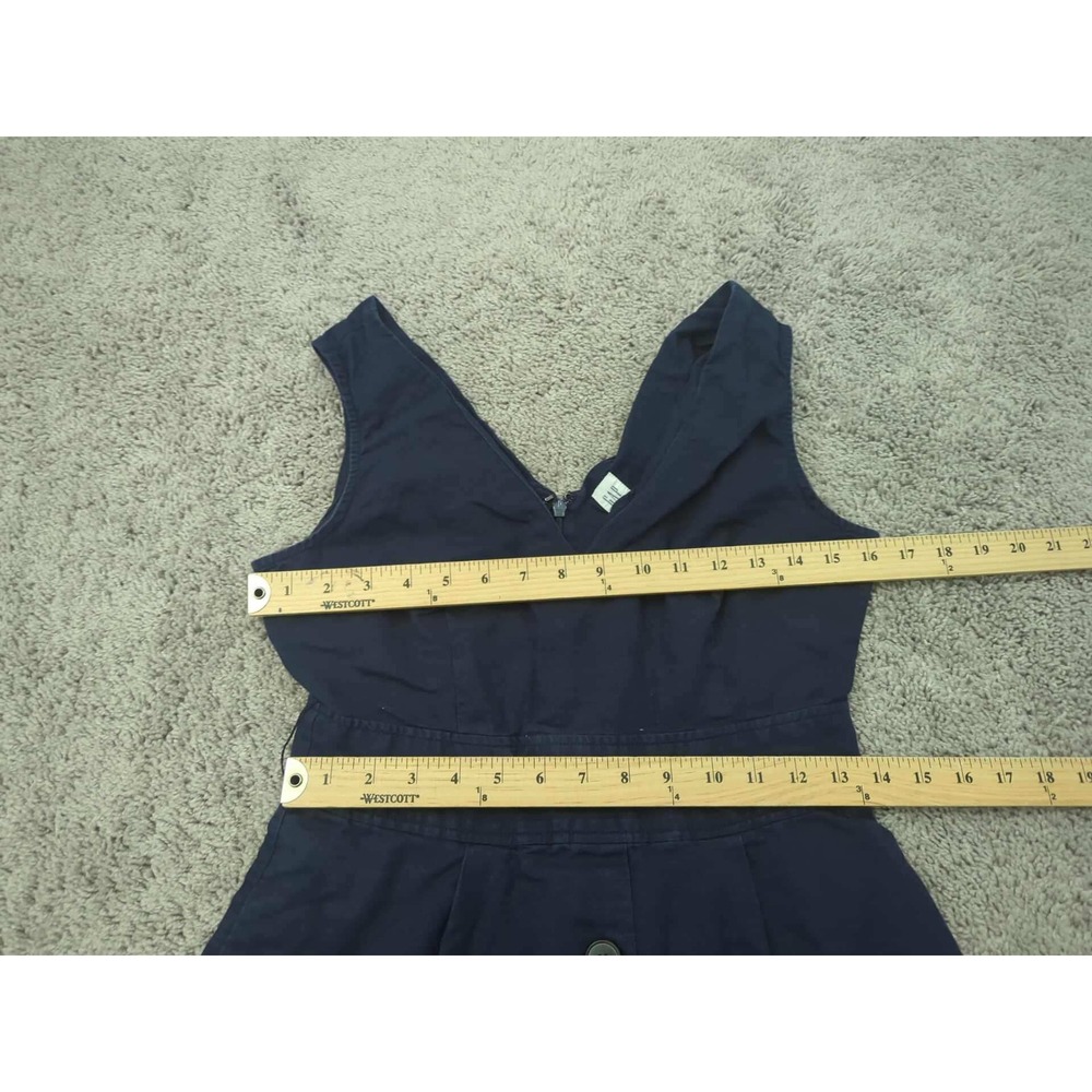 Gap Midi Dress Womens Size 2 Button Front Sleeveless V Neck 55% Linen - Picture 3 of 8